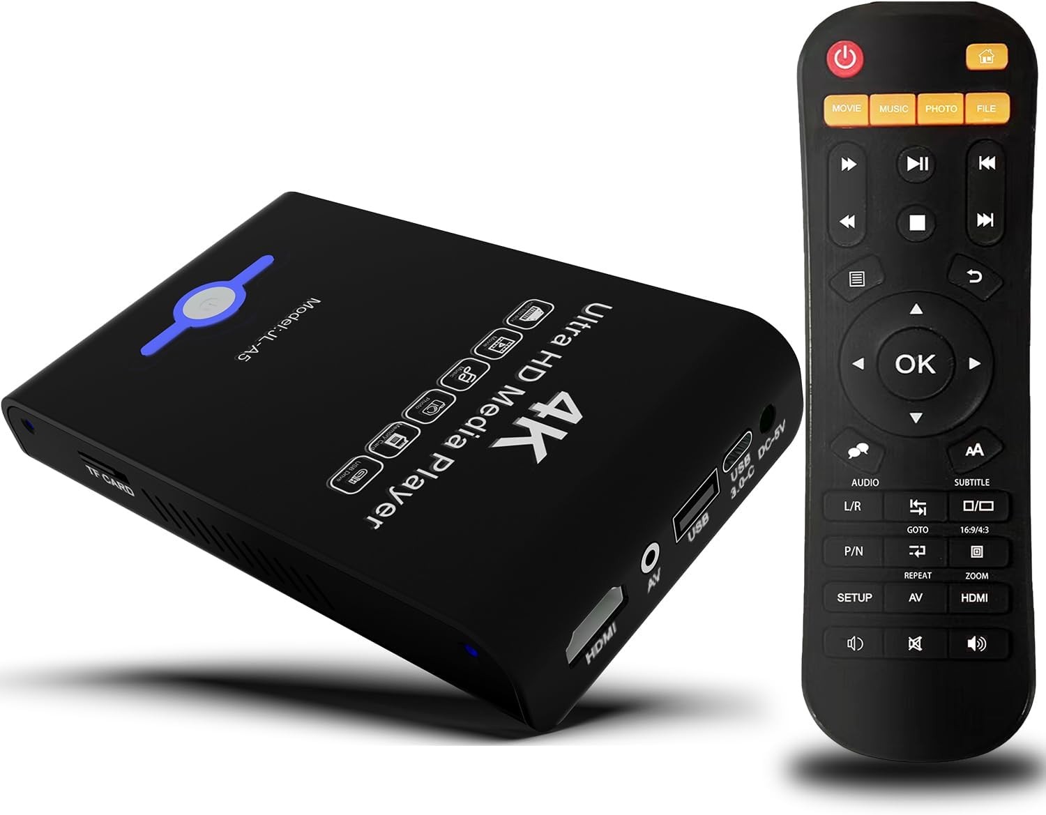 4K Media Player HDD Enclosure USB SD HDMI AV