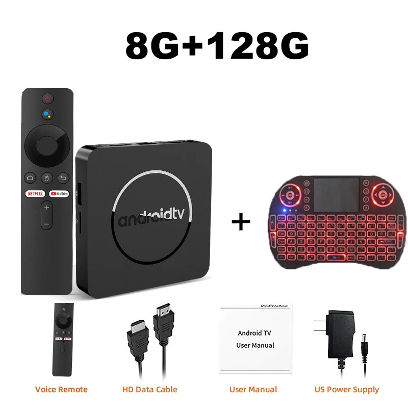 Q10 Smart TV Box Android 14 8K HDR10+ 8GB 128GB Dual WiFi BT5.0 Media Player