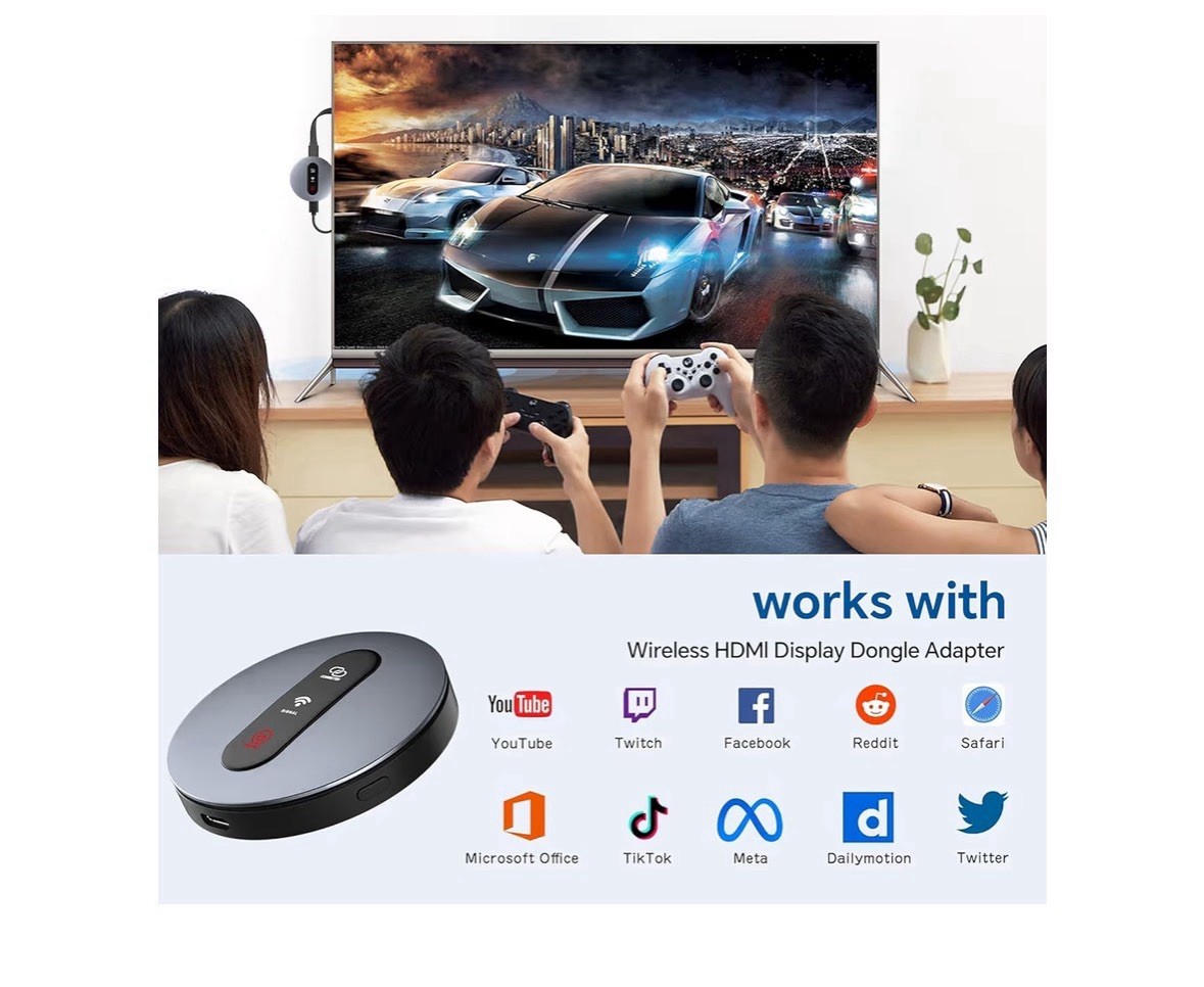 Wireless HDMI Dongle Adapter 1080p Dual Mode Streaming USB-C Portable
