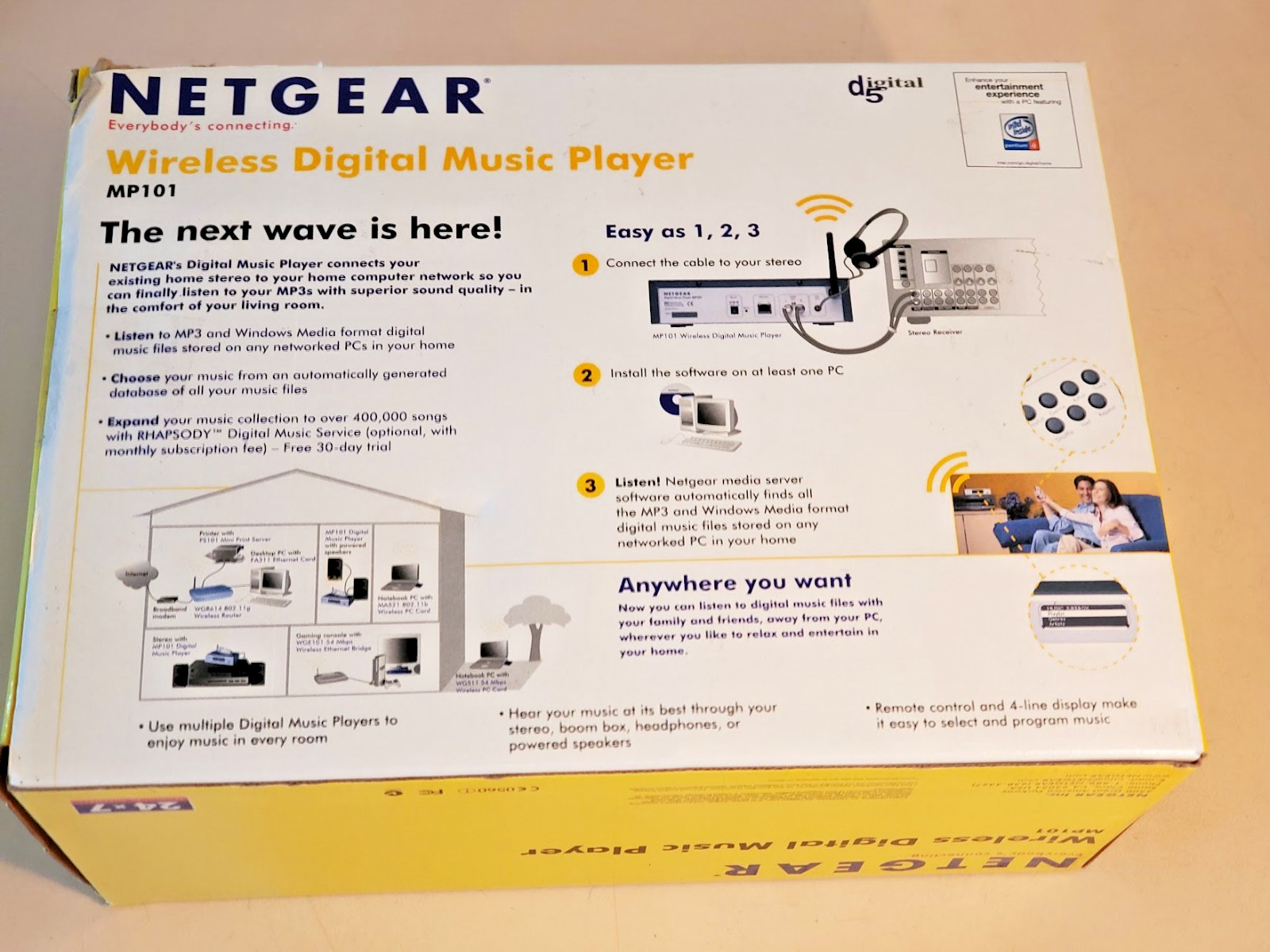 NetGear MP101 Wireless Digital Music Player. Media Streamer for MP3 WMA WAV. new