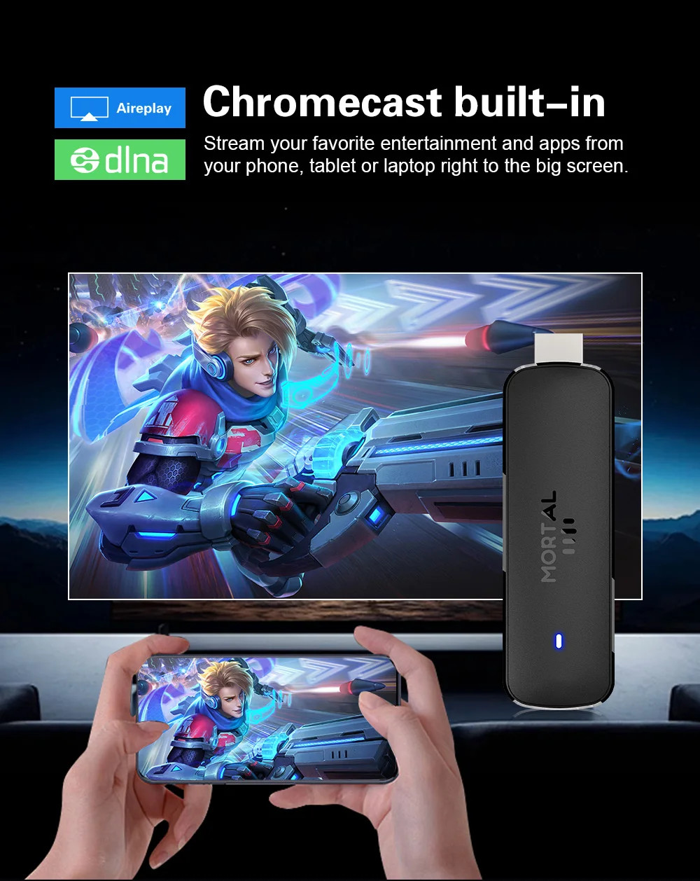 Global Version Android TV Stick Mortal Q8 Voice Remote Android14 8K4K Video Wifi