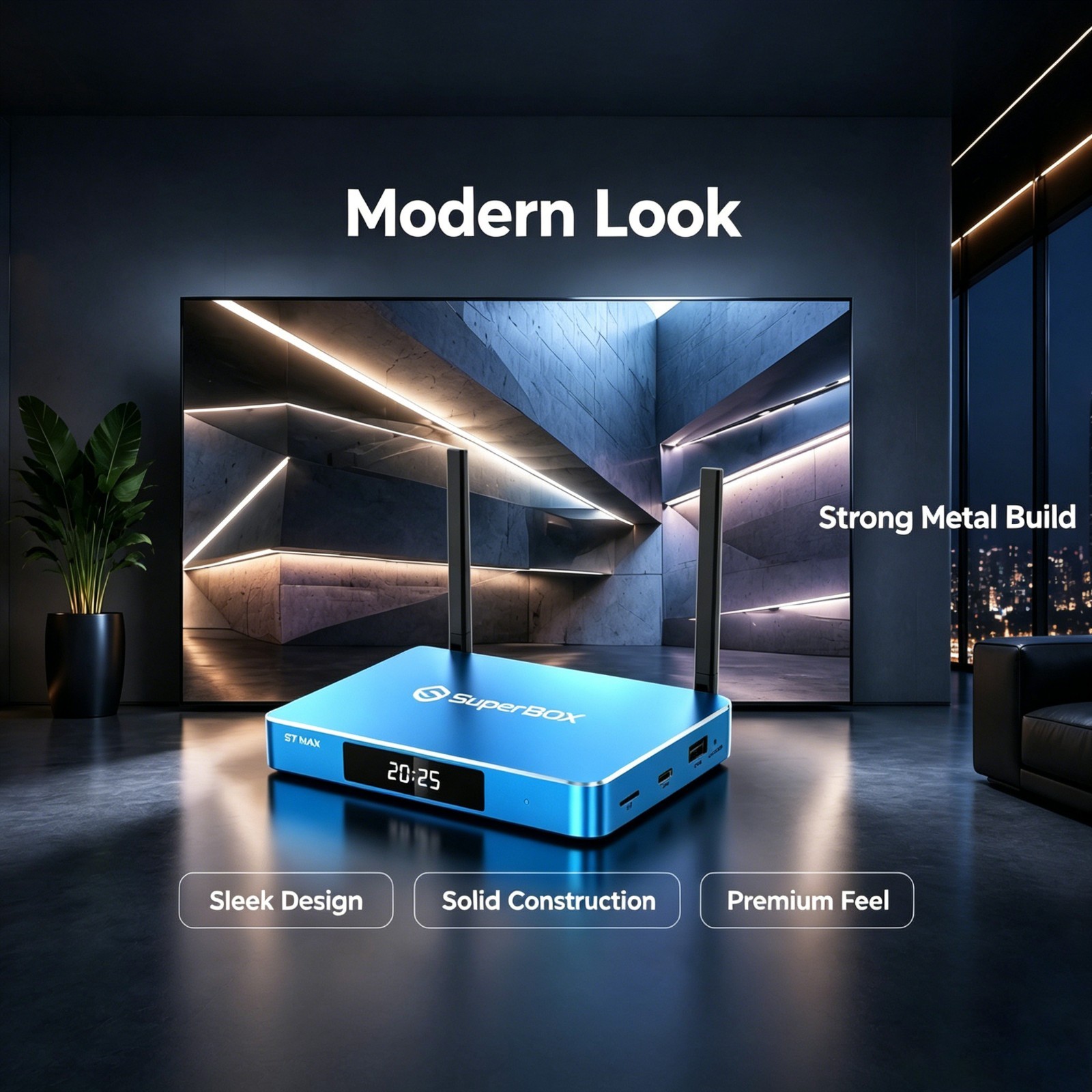 SuperBox S6 Max Android 12 TV Box, 6K UHD WiFi 6, 4GB RAM 64GB ROM, Voice Remote
