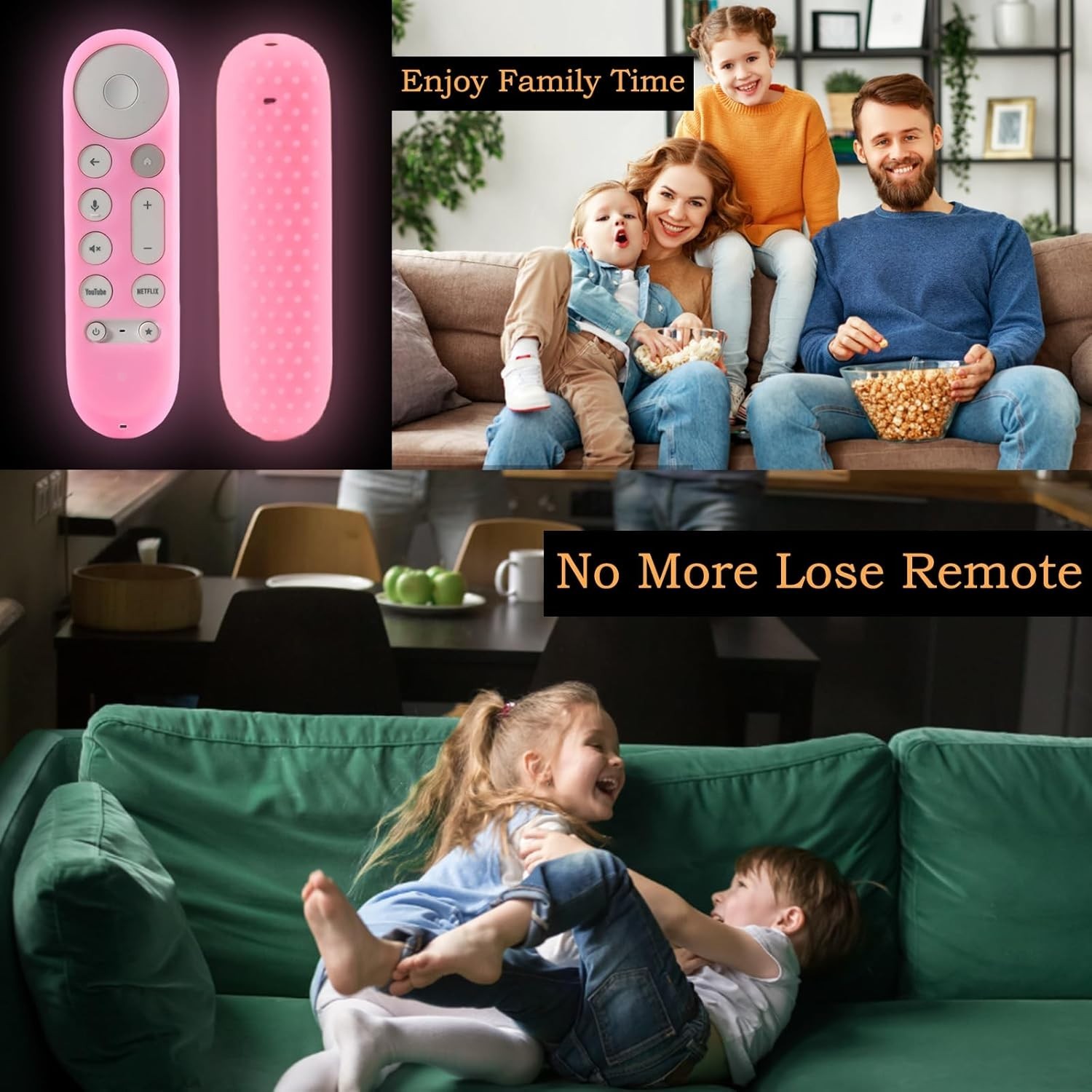 Glow Pink Google TV Chromecast 4K 2024 Remote Case Glow in Dark
