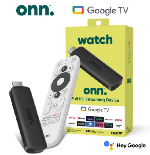 10 Pack – Onn Full HD Streaming Device, Google TV , 8GB Storage, 1.5GB RAM – NEW