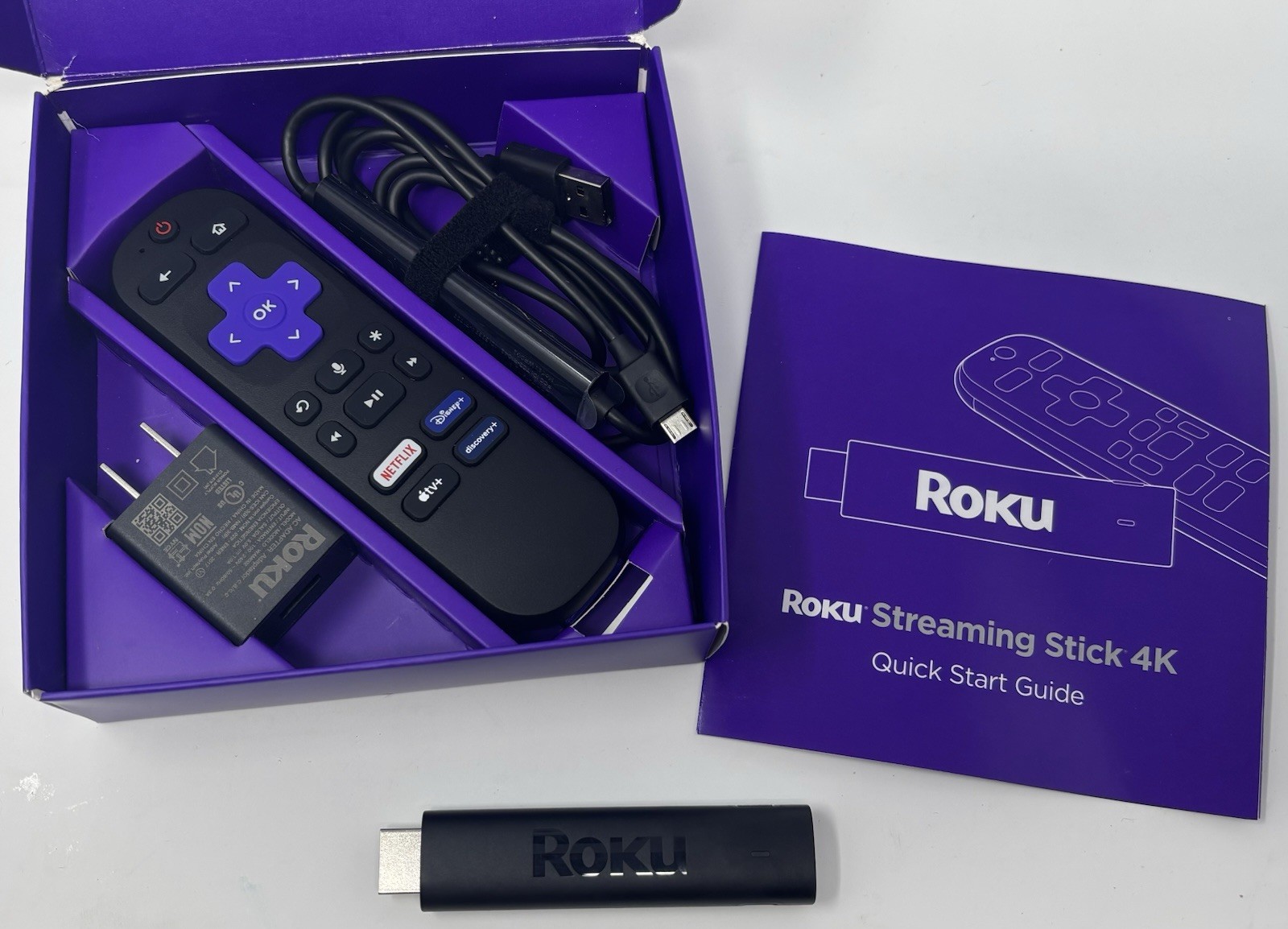 Roku Streaming Stick 4K Device 4K HDR Dolby Vision Voice Remote – 3820RW (P)