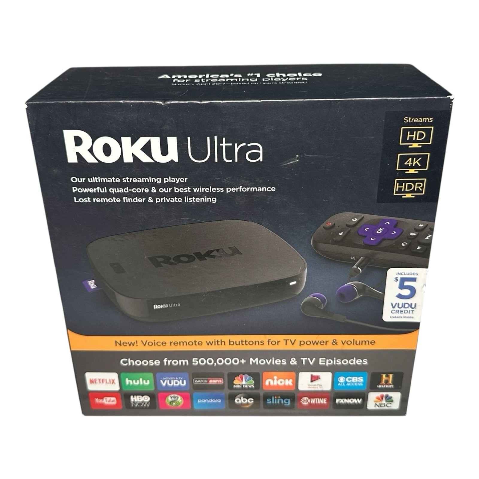 Roku Ultra 4K HDR HD Streaming Player Model 4660X2 w/ Remote & Headset