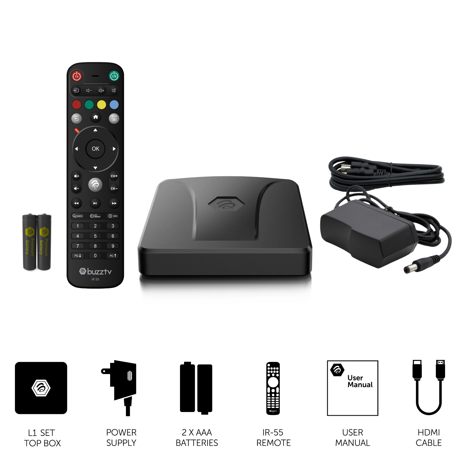 BuzzTV L1 Linux 4K TV Box | Buzz 6 Lite OS Player | 2GB RAM 8GB Storage