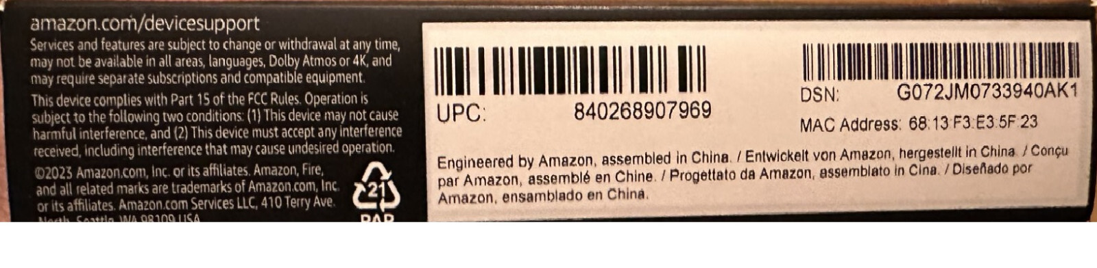AMAZON FIRE TV Stick 4K MAX, Wi-Fi 6E, 2.0 GHz, 16GB/ALEXA Voice Remote Enhanced