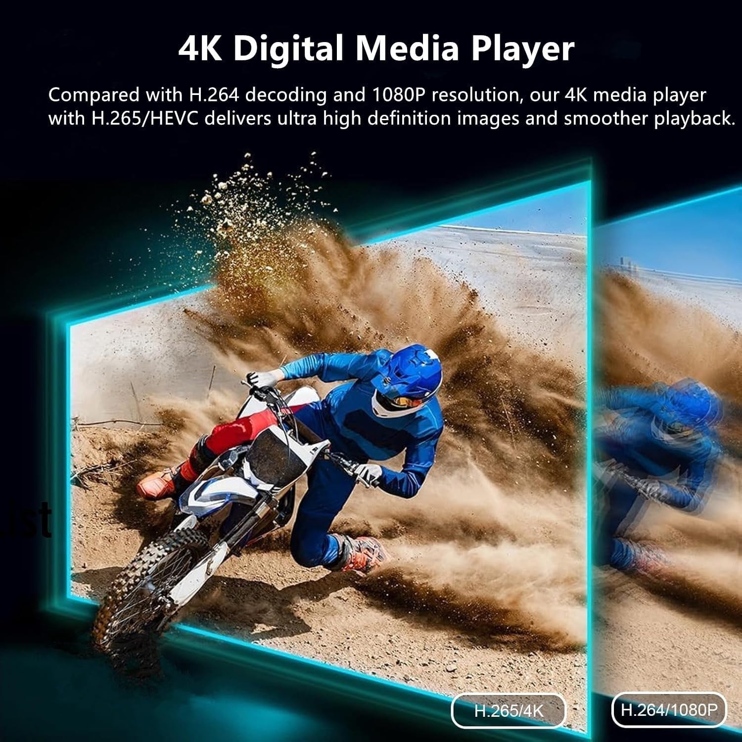 4K HD Digital Media Player, TV MP4 Video Player for USB Drive/Micro SD Card, …