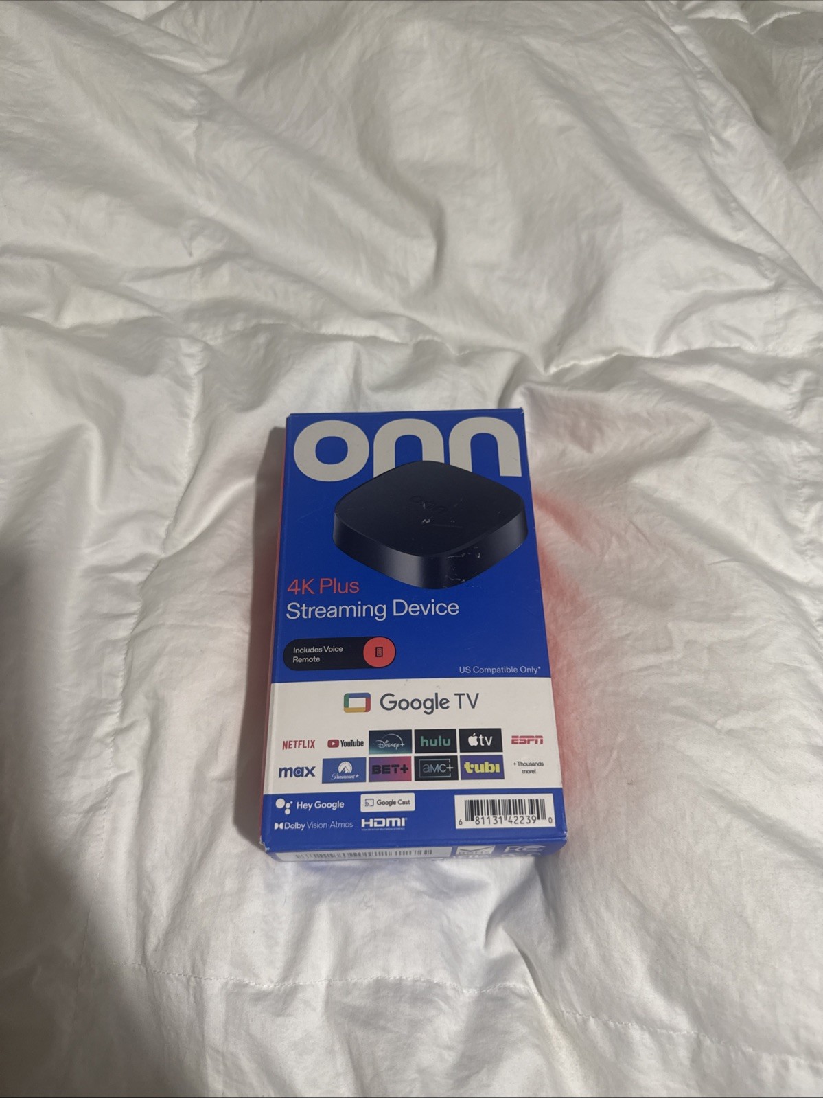 onn. 4K Plus Streaming Device 4K Google TV 16GB Wi‑Fi 6 HDMI. Free Same Day Ship