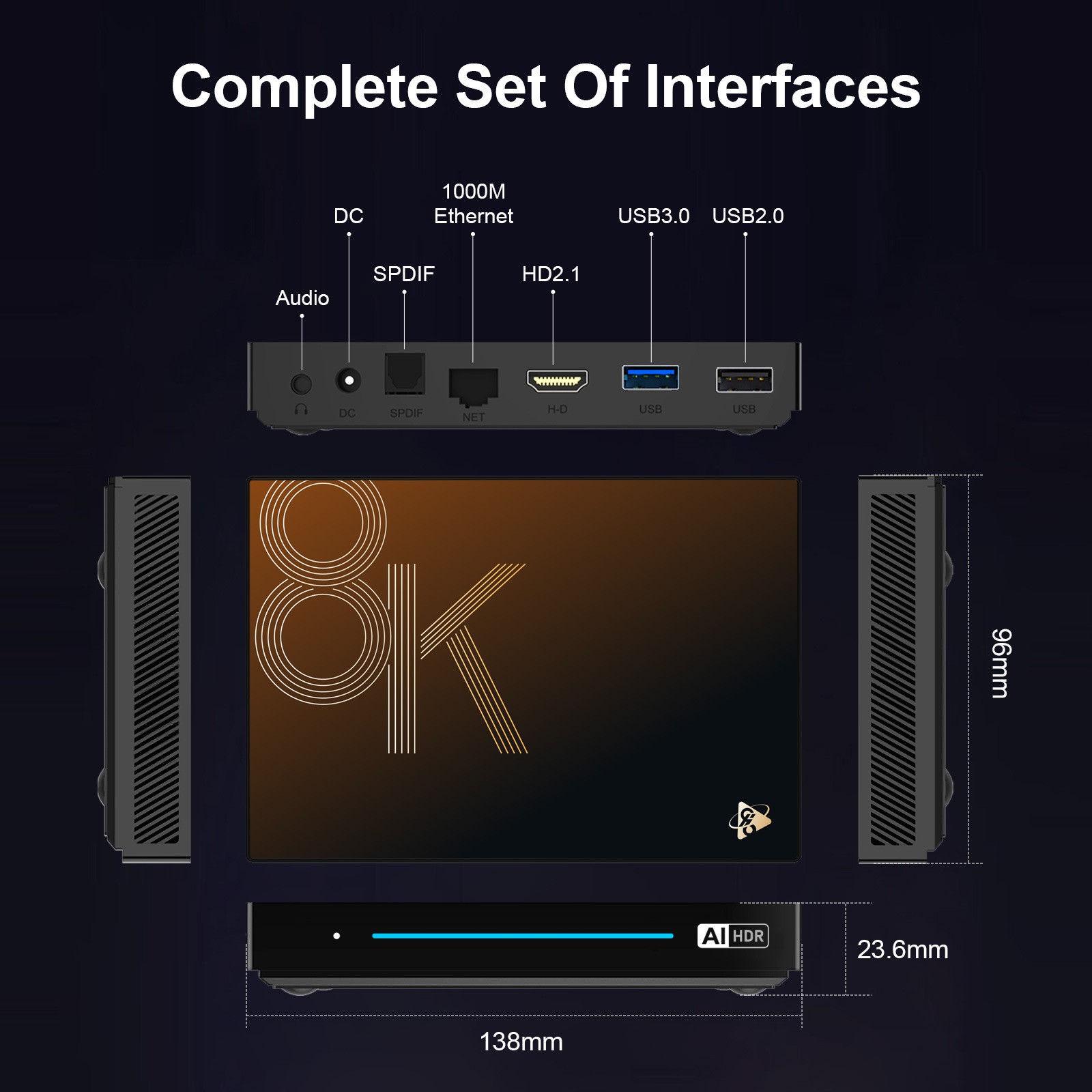 M9s H96Max Android 14 Smart TV Box with Remote Control RK3576 Octa Core