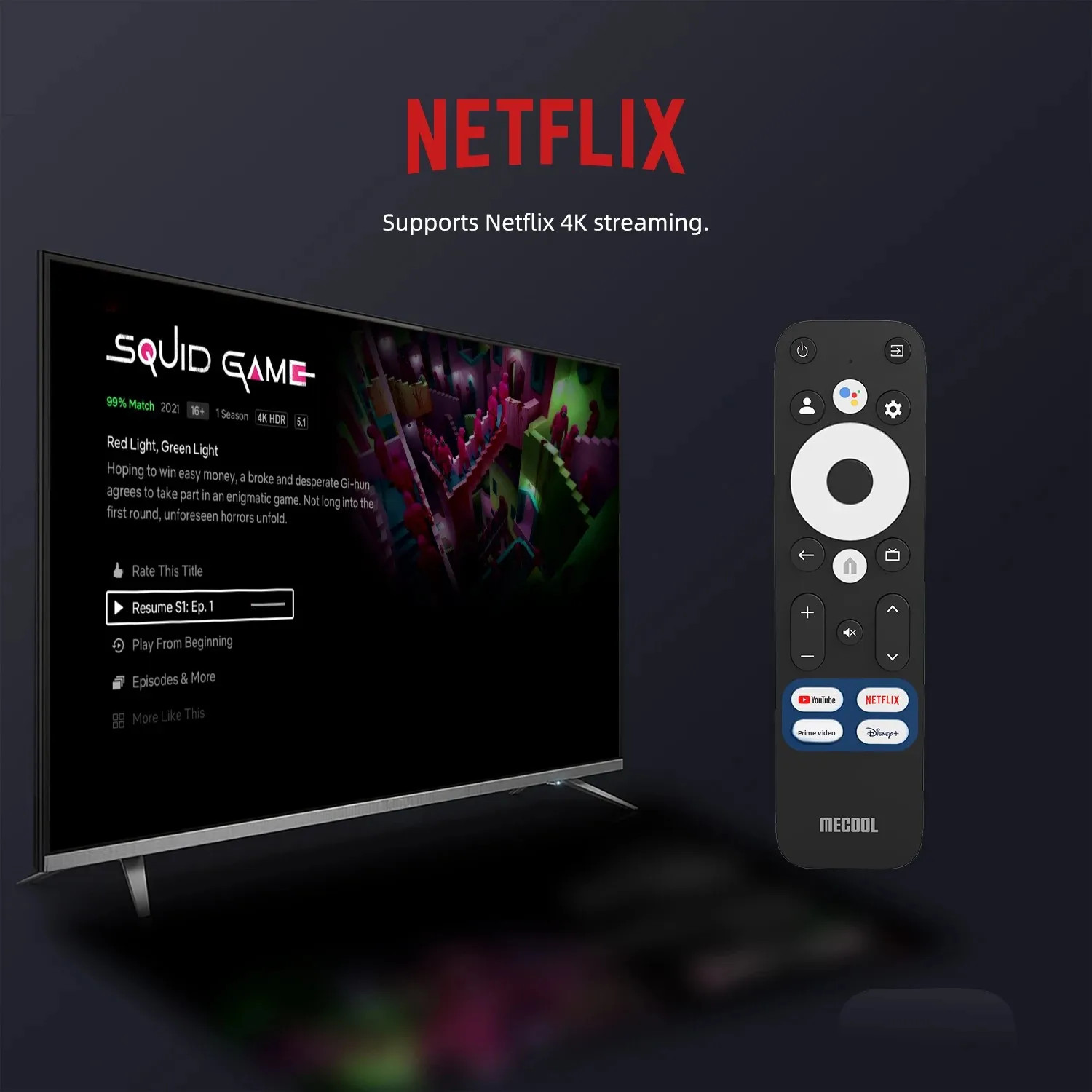 MECOOL KM7 PLUS Android 11 TV Box Google TV Netflix Certified 4K 2GB 16GB WiFi