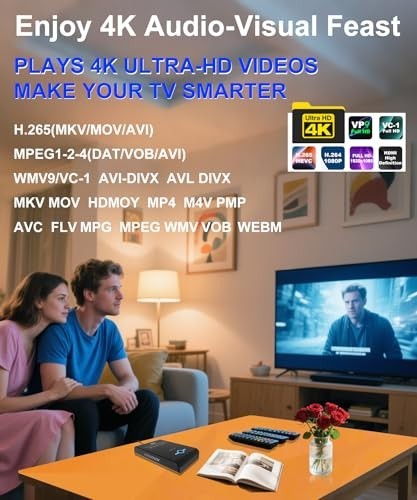 4K Ultra HD Media Player HDD Enclosure for USB and MicroSD Cards