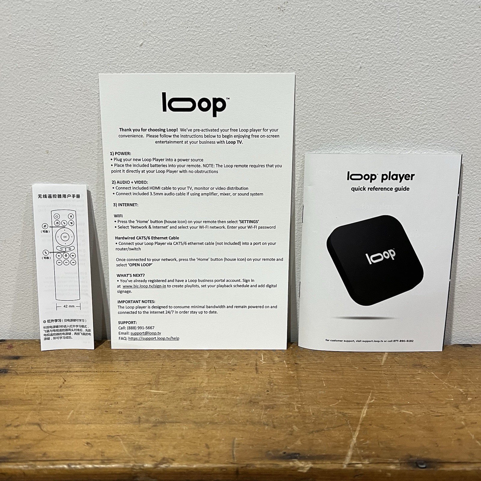 Loop.TV WiFi HDMI TV Streaming Player with Remote HDMI, Av and Power Supply