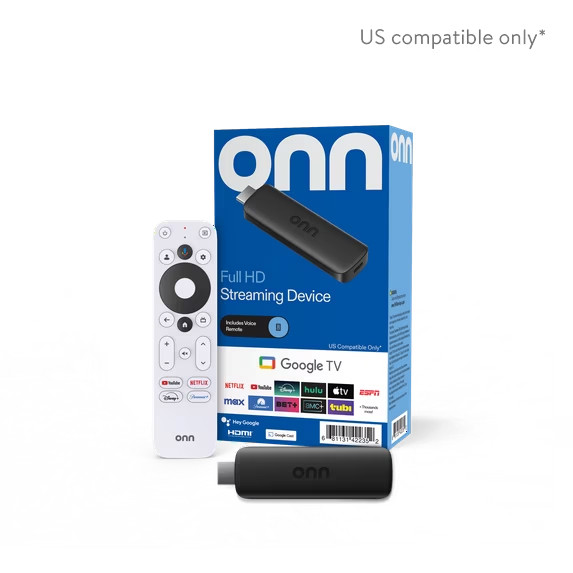 onn Streaming Device Full HD Google TV 8GB 1.5GB RAM Voice Remote