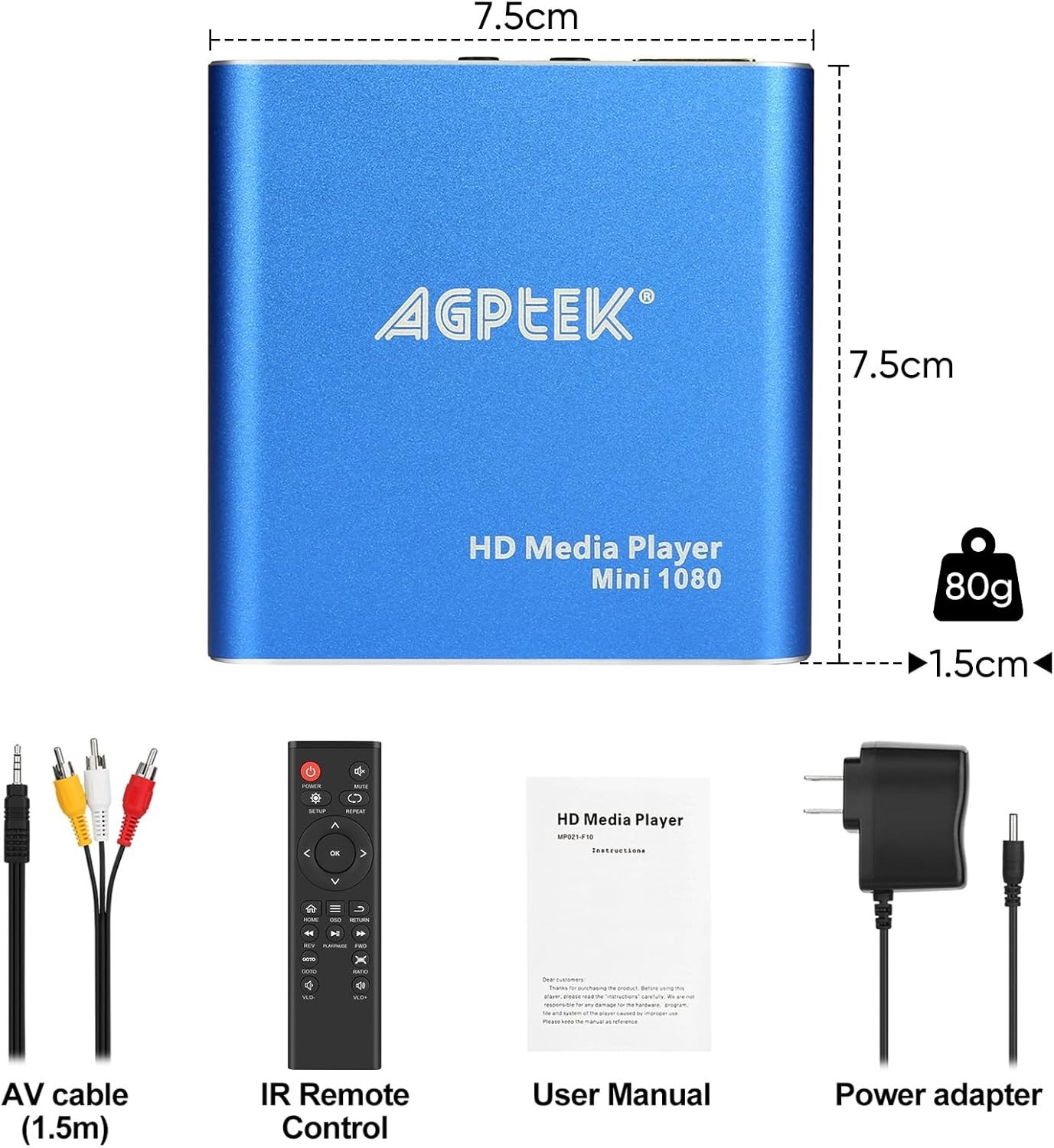 Blue Mini 1080p Ultra HDMI Media Player – Compact, Versatile, Travel Ready
