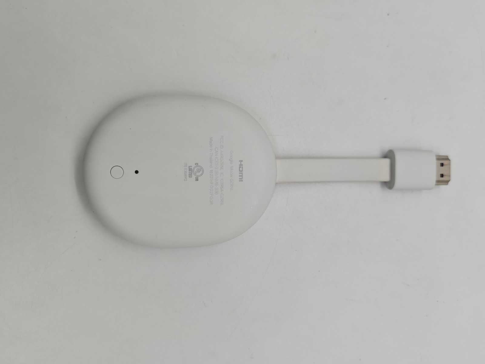 Google Chromecast 4K GZRNL Media Streamer White – With Remote / Main Unit