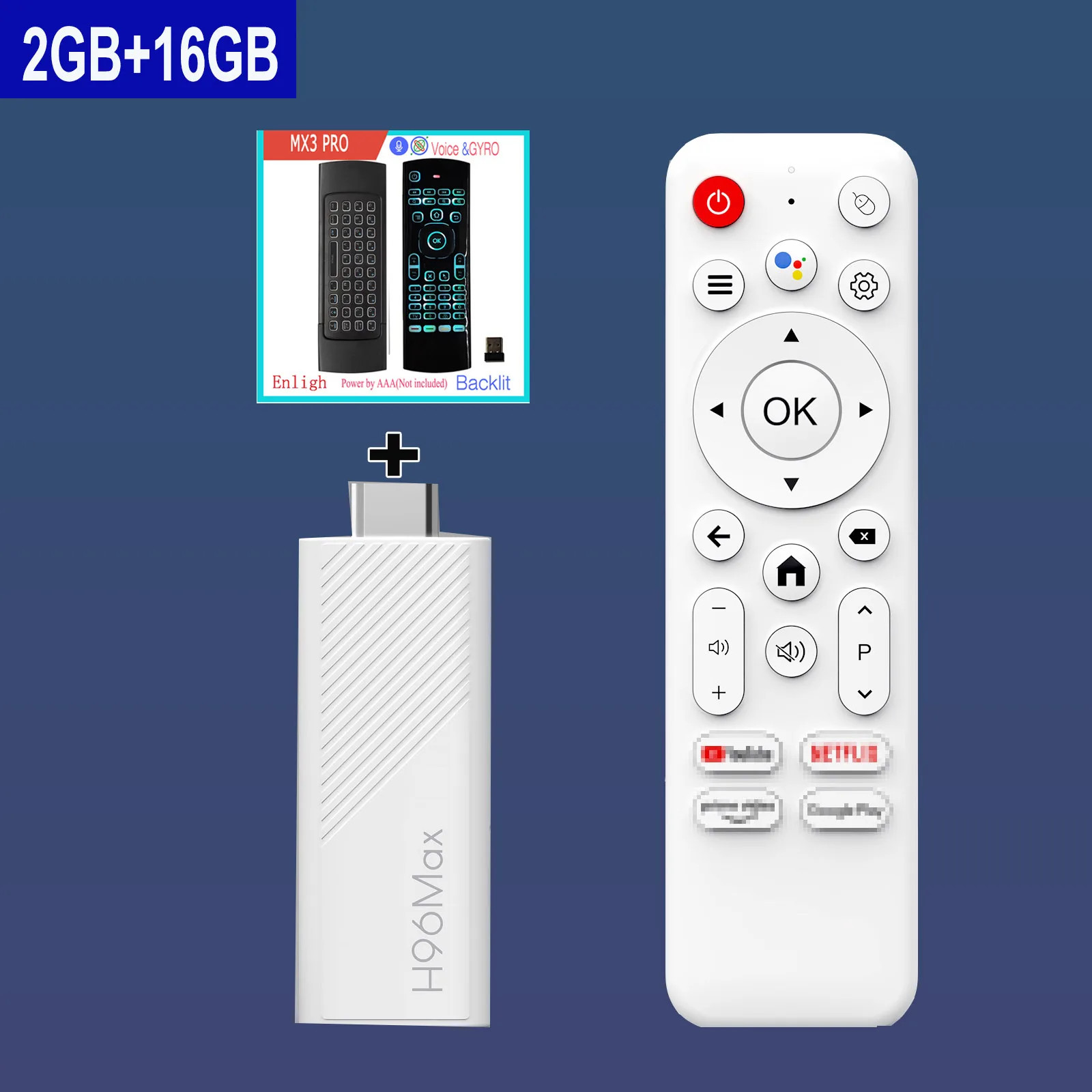 H96 MAX Android TV Stick Allwinner H313 with 2.4G Wifi 5G Wifi6 Dual Brand 8GB 1