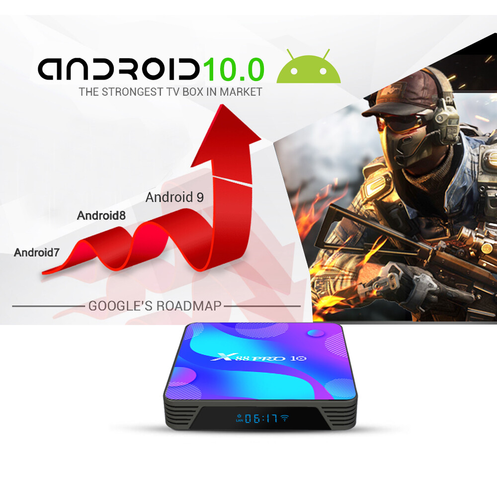 2020 TV Box Android 10 VONTAR X88 PRO 4GB 32GB 64GB Rockchip RK3318 4K 1080