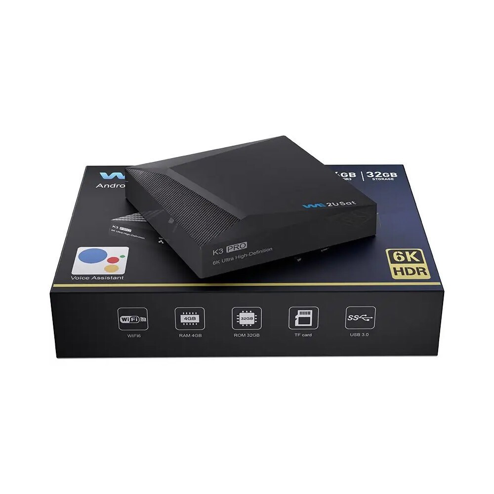 K3 PRO 6K Super Clear Smart TV Box WiFi6 Free TV Player Bluetooth Voice Assit US