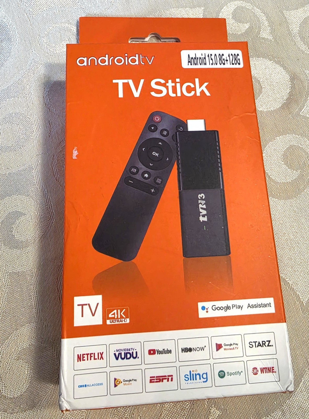 TVR3 Andriod TV Stick 8GB+128 Media Player Smart 4K TV Stick, HD2.0, Wifi