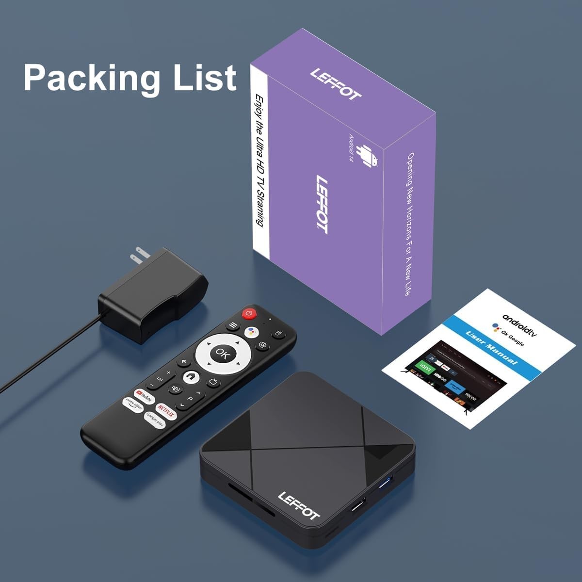 RK3518 Smart TV Box with 4K Ultra HD Streaming & Voice Control, 2GB RAM 16GB ROM