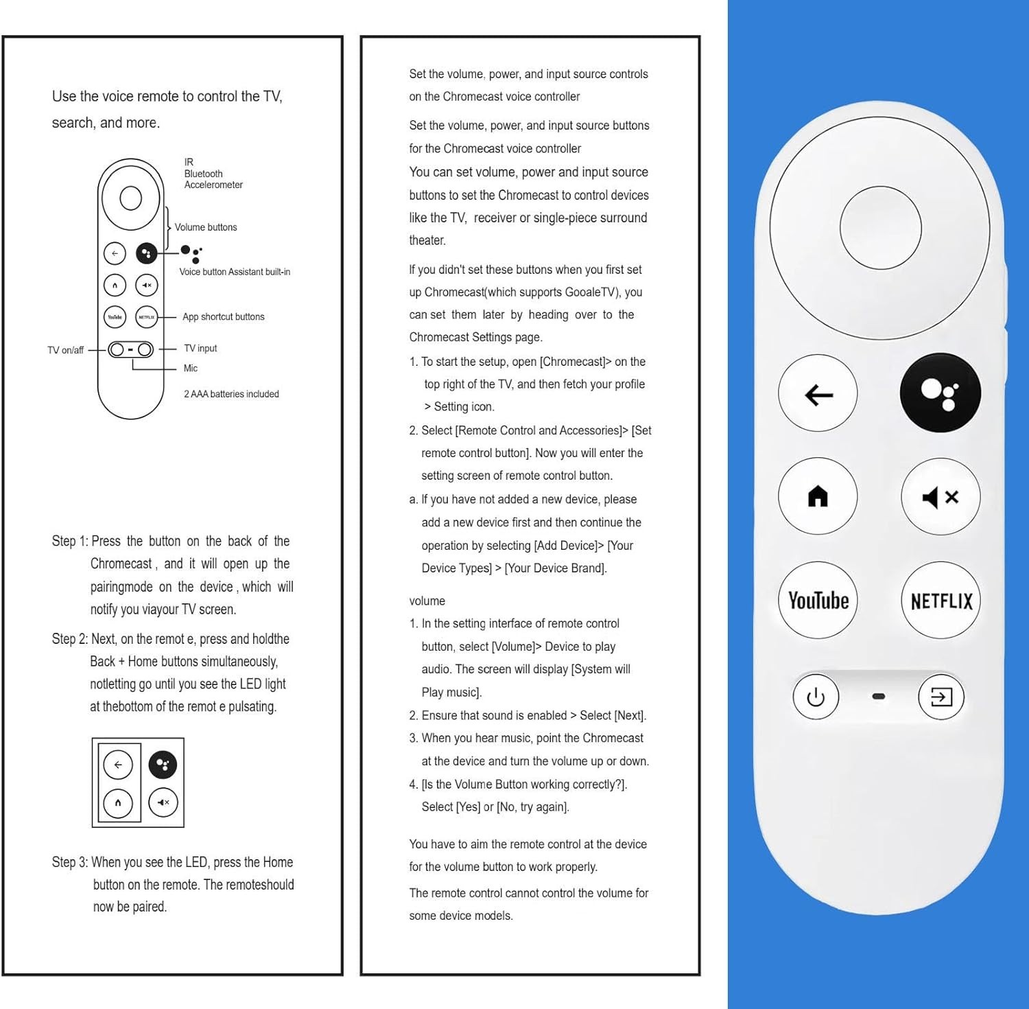 NEW Chromecast with Google TV (4K) – Snow (REMOTE ONLY)