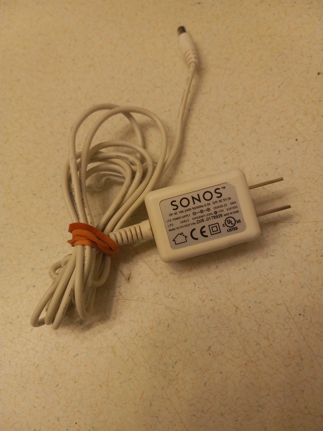 Genuine Sonos Model UL310-0520 Bridge Power Cord Adapter Supply Cable 5V 2A