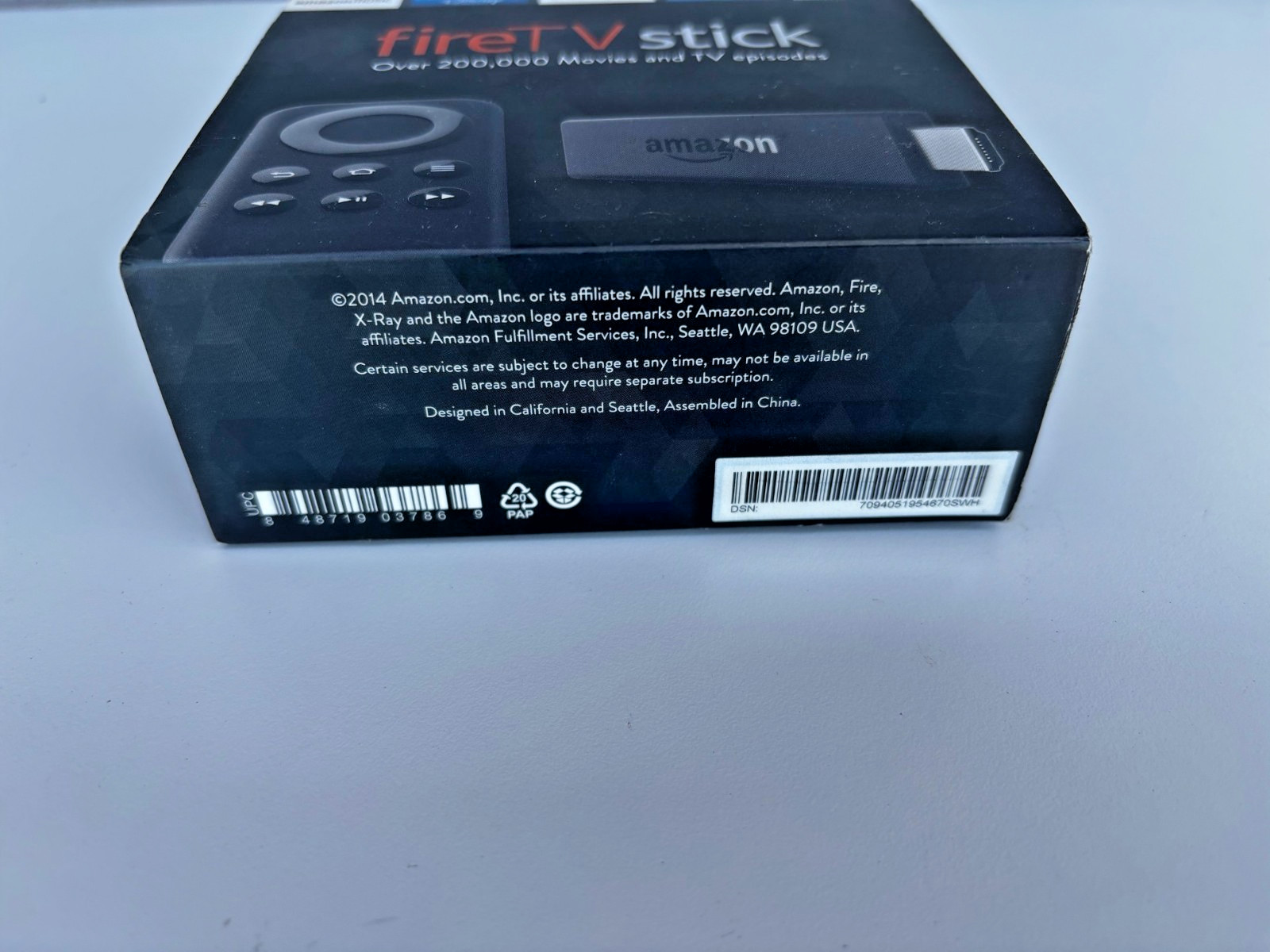Amazon Fire TV Stick (1st Generation, 2014) HD Streamer – COMPLETE IN BOX