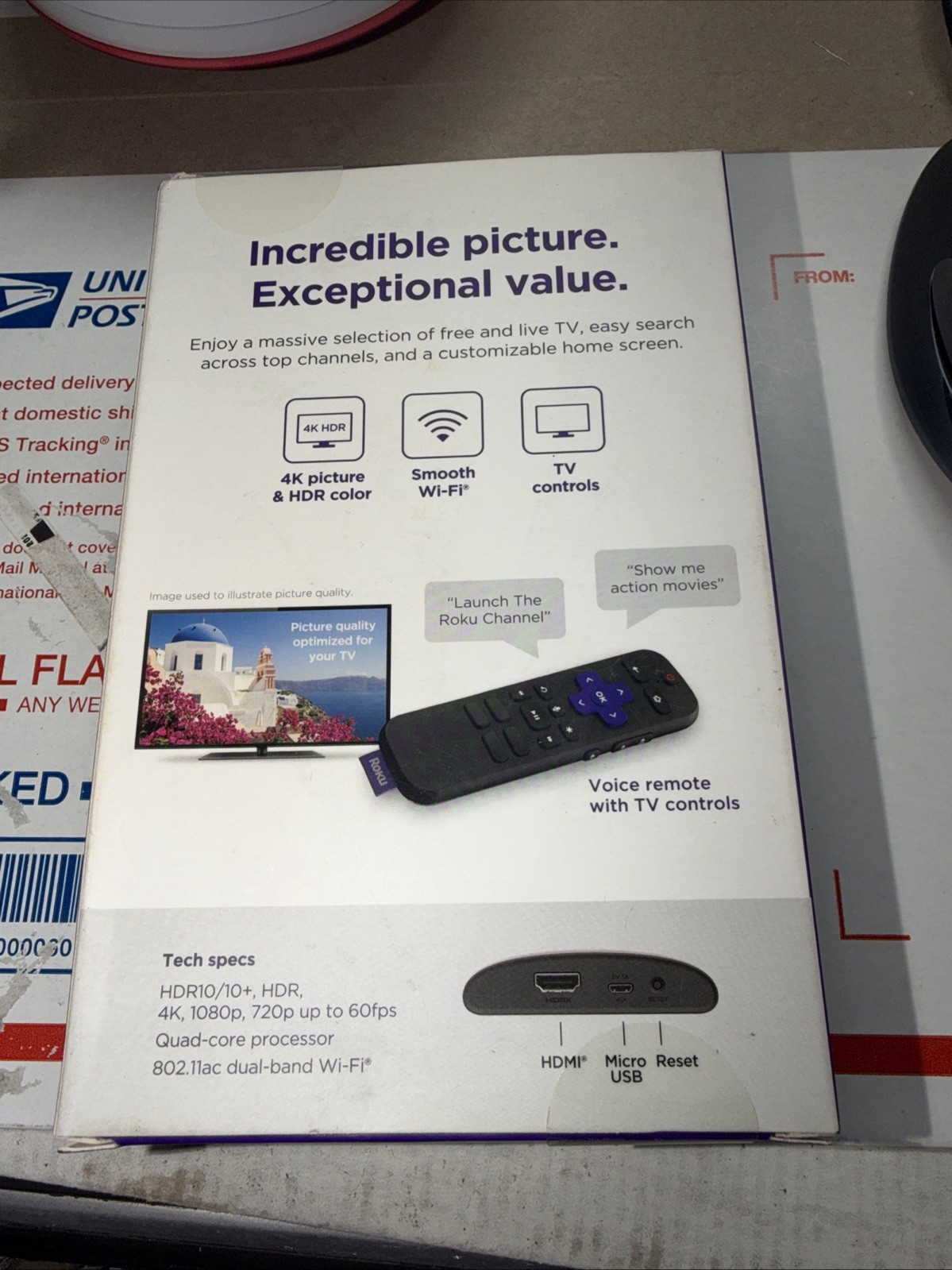 Roku Express 4K 3941R2 HDR Media Streamer Player Voice Remote