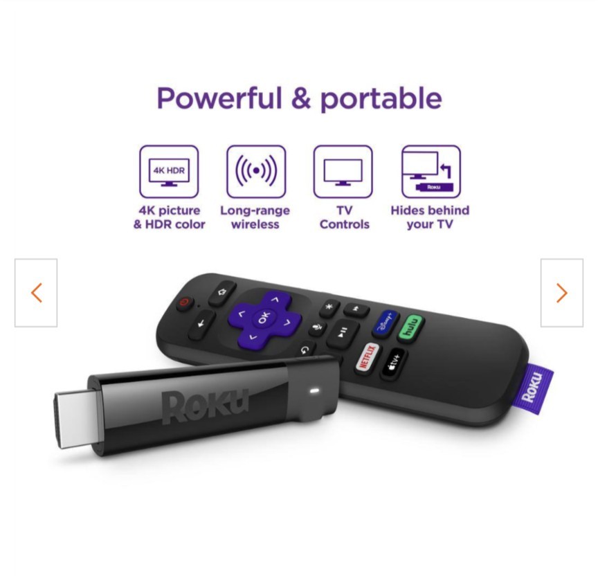 Roku Streaming Stick+ Streaming Device HD/4K/HDR, Long-Range Wi-Fi,Voice- 3810R