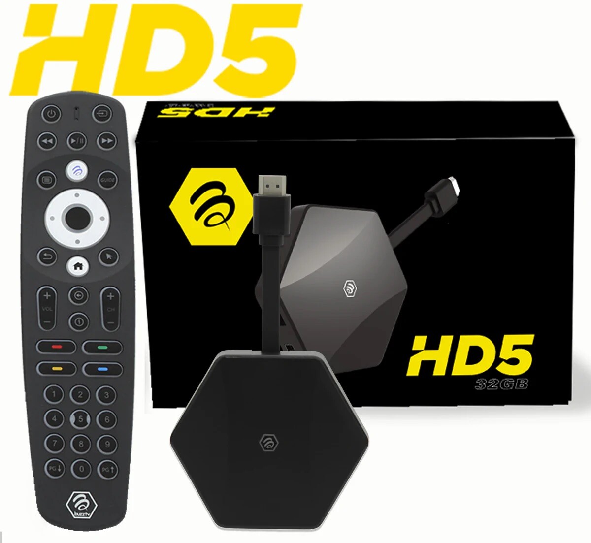 BuzzTV HD5 Dongle Android 11 4k UHD OTT STB EMU Streaming Media Player TV Stick