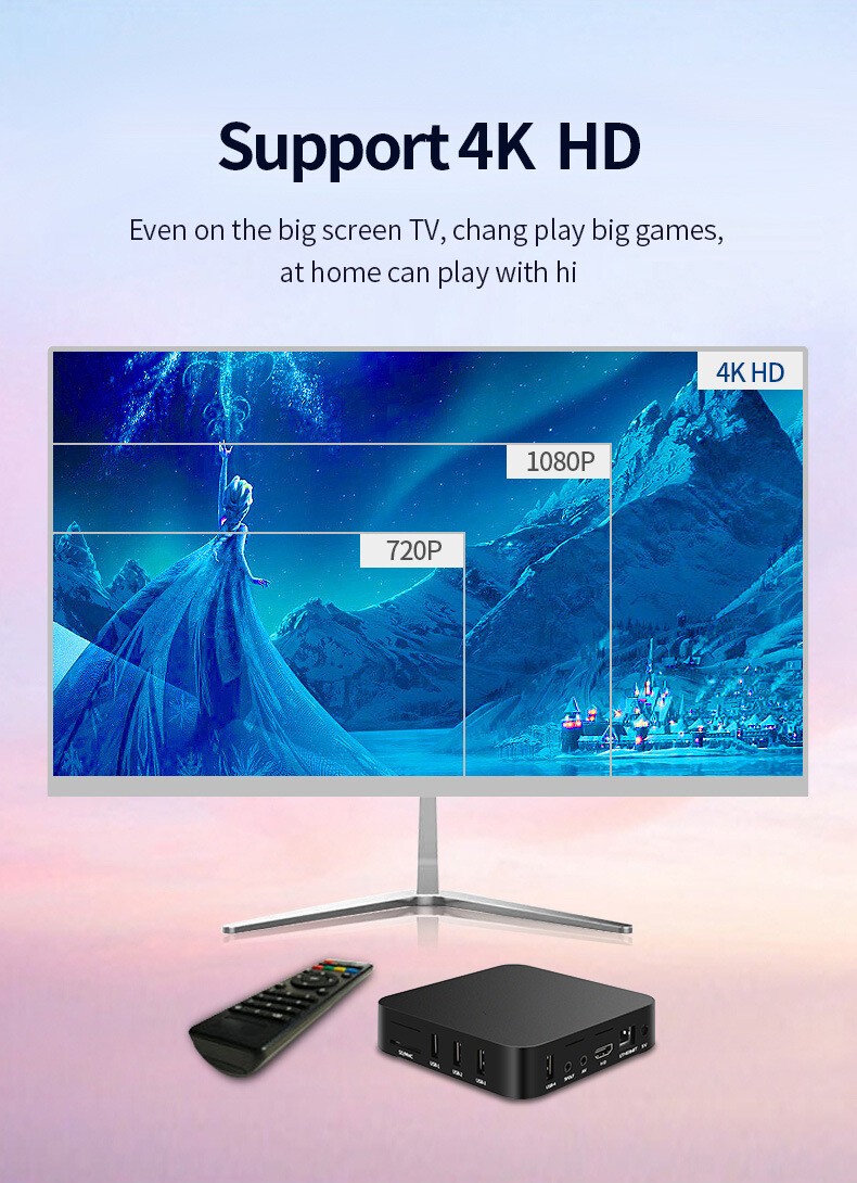 Smart TV Box Media Stream Player Android 13.0 WIFI 6 Quad Core 4K UHD MX PRO