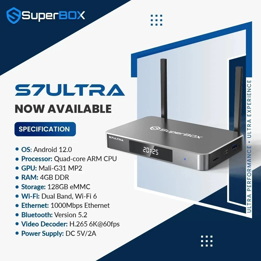 Top 2026 SuperBox S7 Ultra 128GB 6K TV – Better Than S6 S7 Pro & Max – Warranty