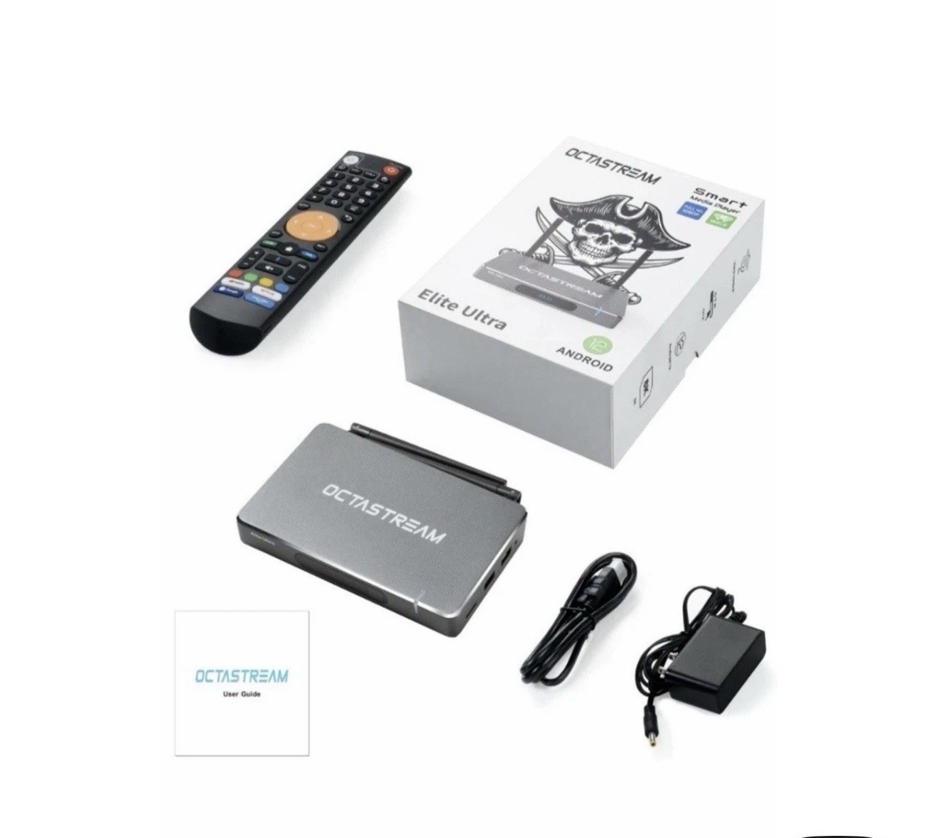Octastream Elite Ultra Android TV Box 1080p FHD Wi-Fi Gray/White