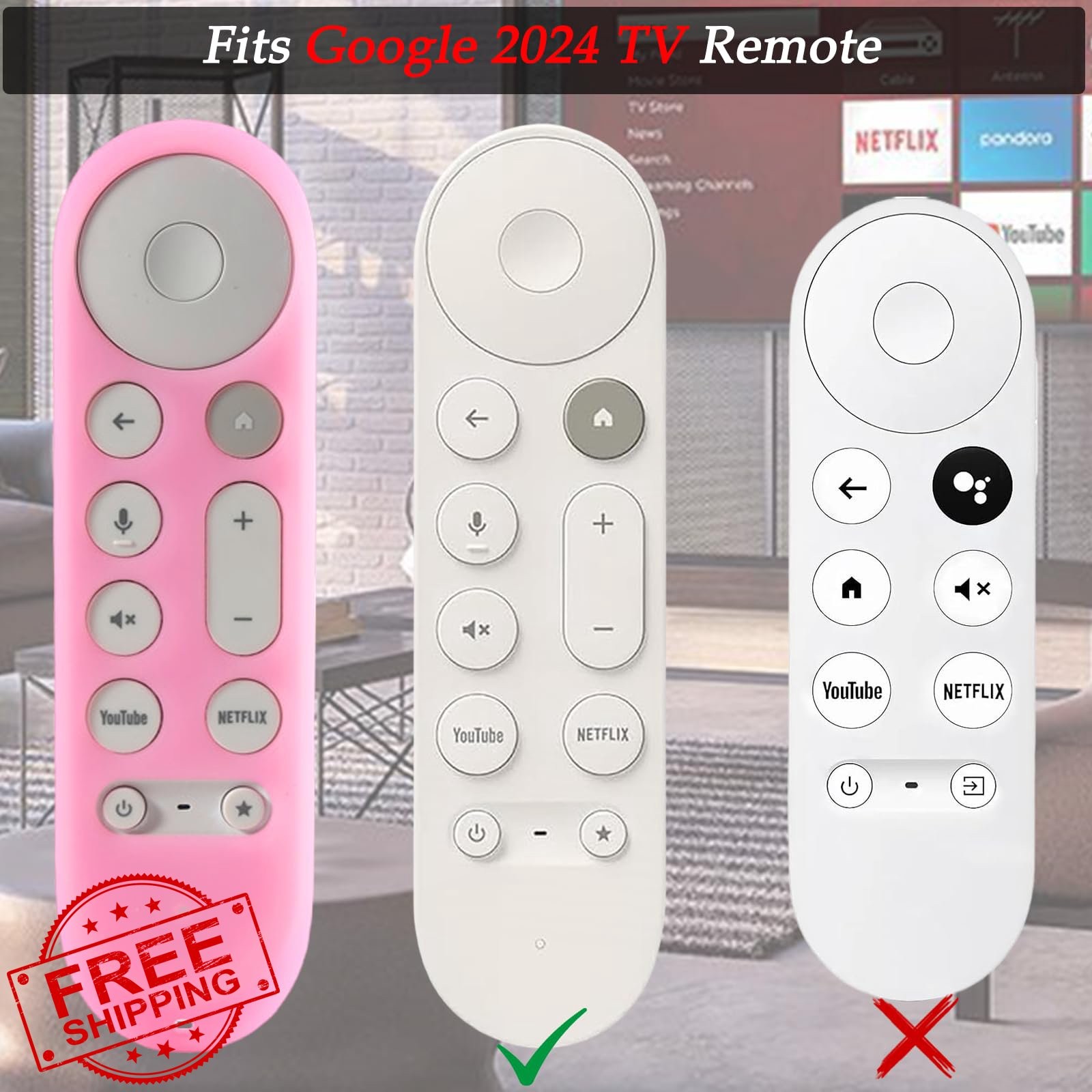 Glow Pink Google TV Chromecast 4K 2024 Remote Case Glow in Dark
