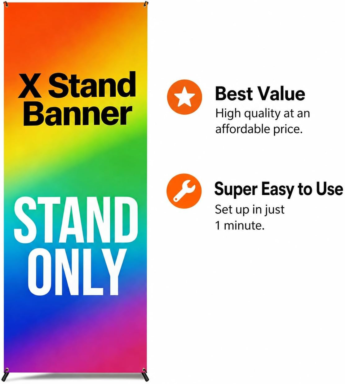 4U Media&Displays NEW Premium X Banner Stand 24″x72″ 1 UNIT with Carrying Bag (S