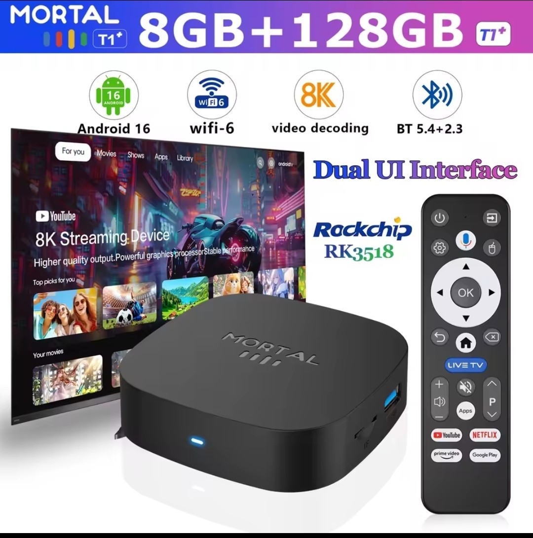 8K 4K Smart TV Box Android Quad Core 8GB RAM 128GB WiFi Media Player