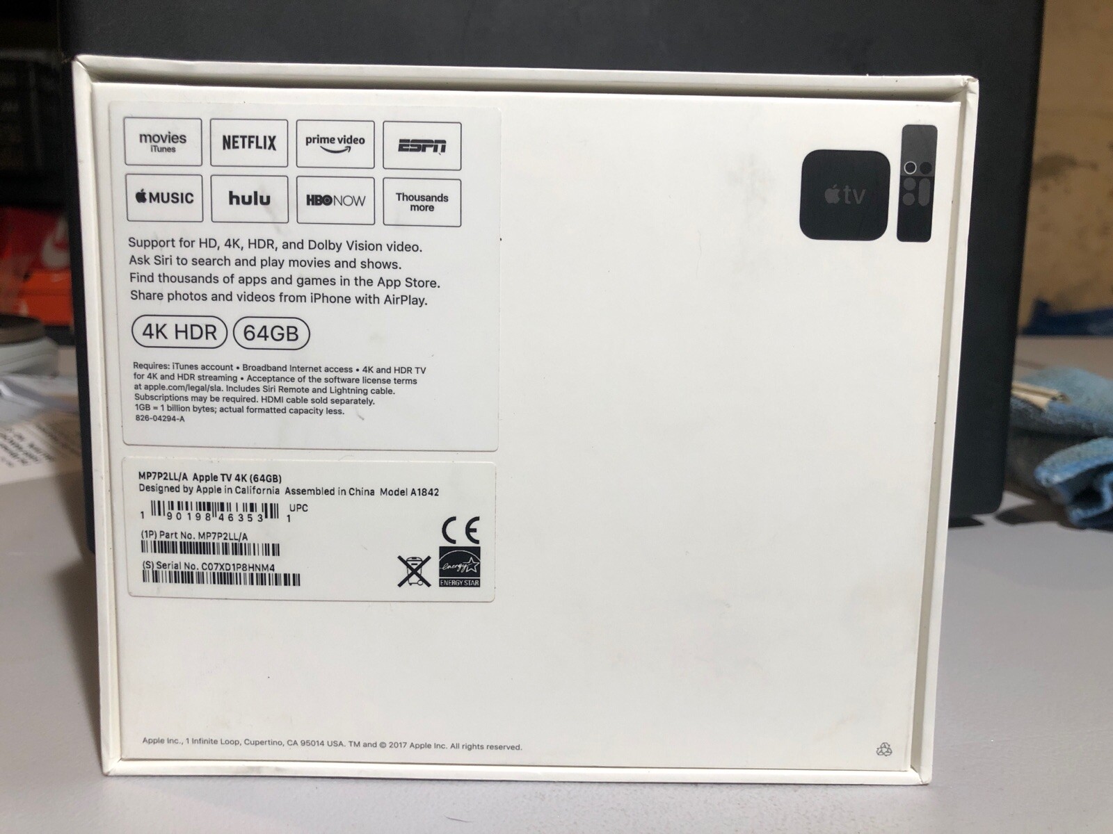 Empty BOX Only – Apple TV 4K HDR 5th Generation 64GB MP7P2LL/A A1842 – Box Only
