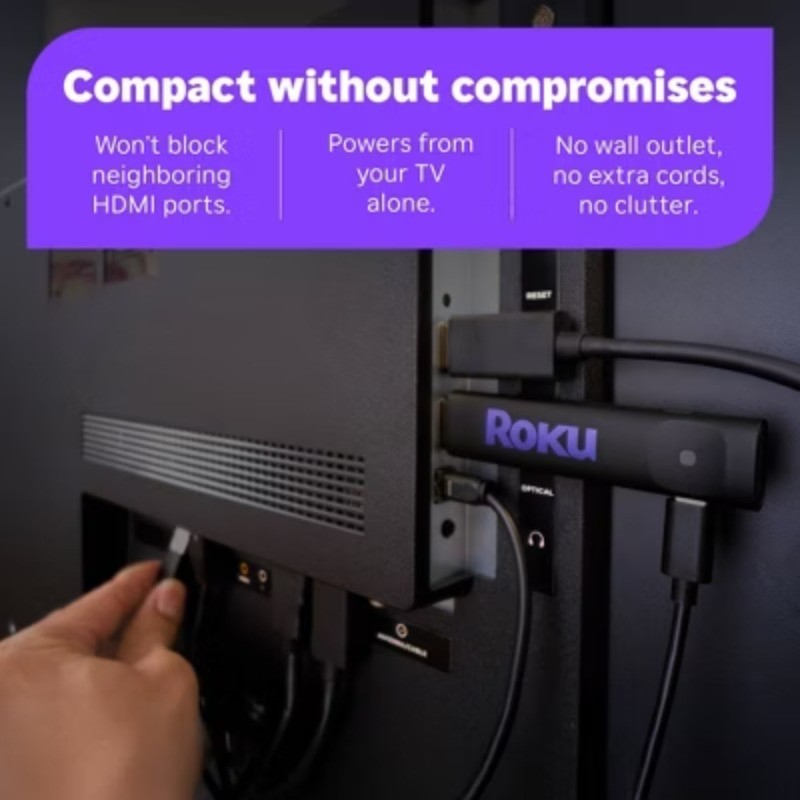 Roku Streaming Stick 2025 HD: Voice Remote, Wi-Fi, HDMI, 1080p, Apple Airplay