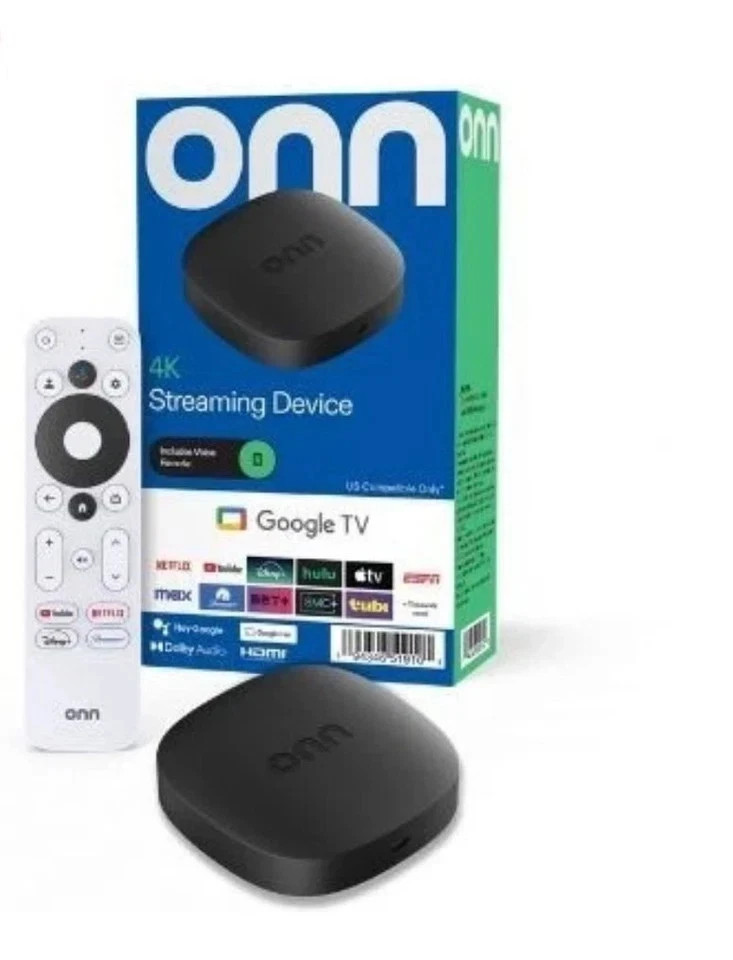 Brand New Onn 4K Streaming Device, Google TV – Ultra HD, 8GB Storage, 2GB