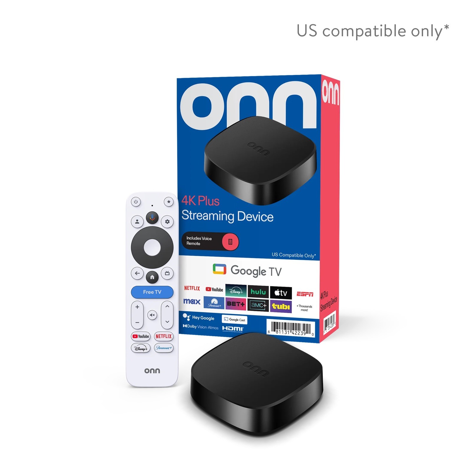 ONN 4K PLUS STREAMING BOX – GOOGLE TV – FREE SHIPPING