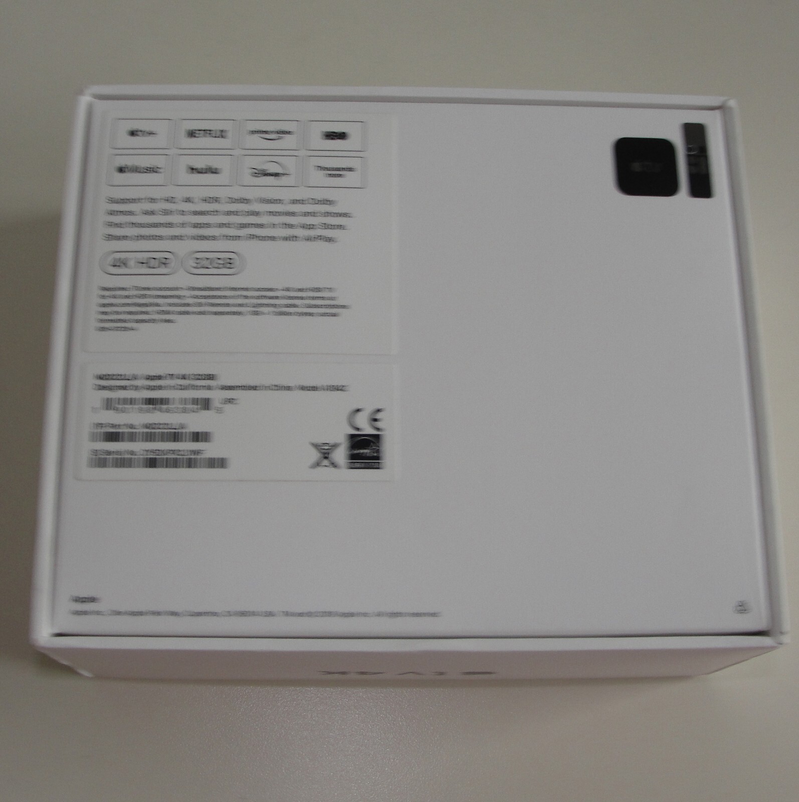 Apple TV 4K HDR 32GB A1842, MQD22LL/A Original Empty Box ONLY (NO TV) Empty