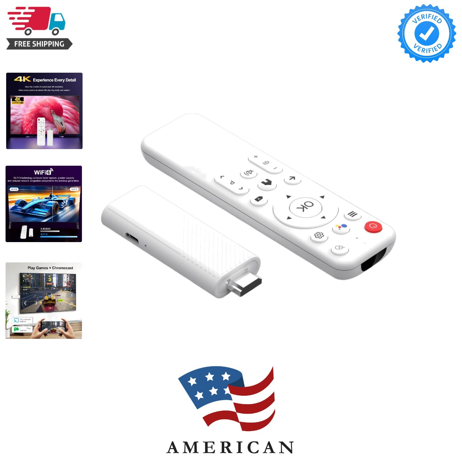 H96MAX Screencast TV Stick 4K Ultra HD Media Player WiFi 16GB USB Home Media …