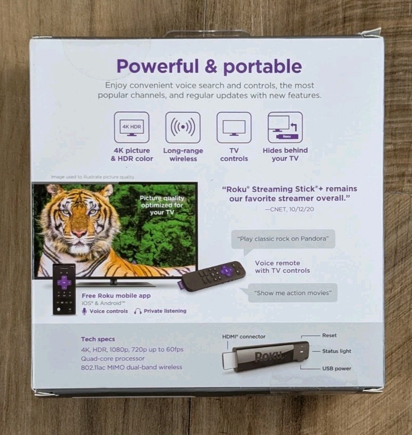Roku Streaming Stick+ Streaming Device HD/4K/HDR, Long-Range Wi-Fi,Voice- 3810R