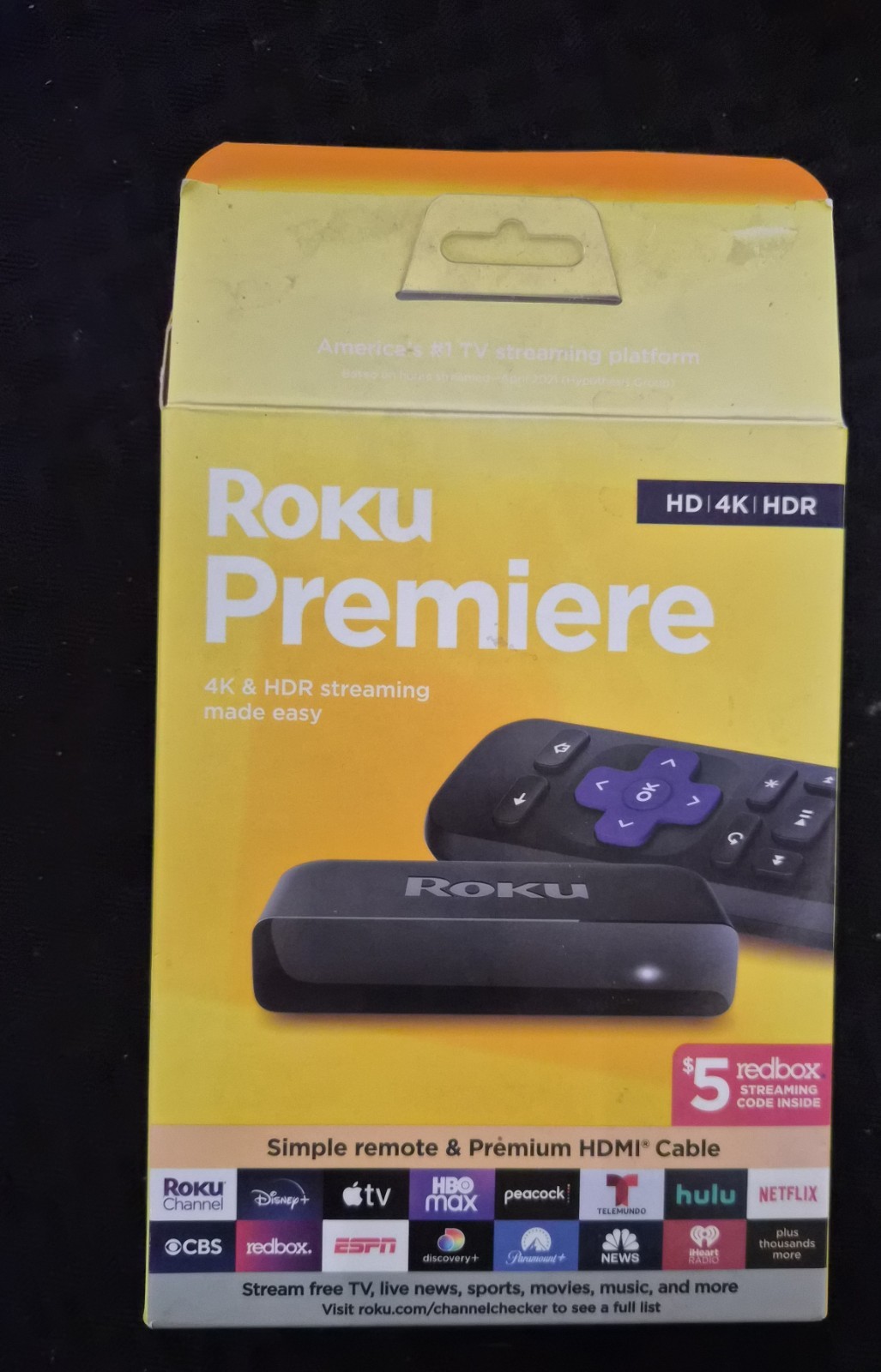 Roku Premiere | HD/4K/HDR Streaming Media Player With Cable-