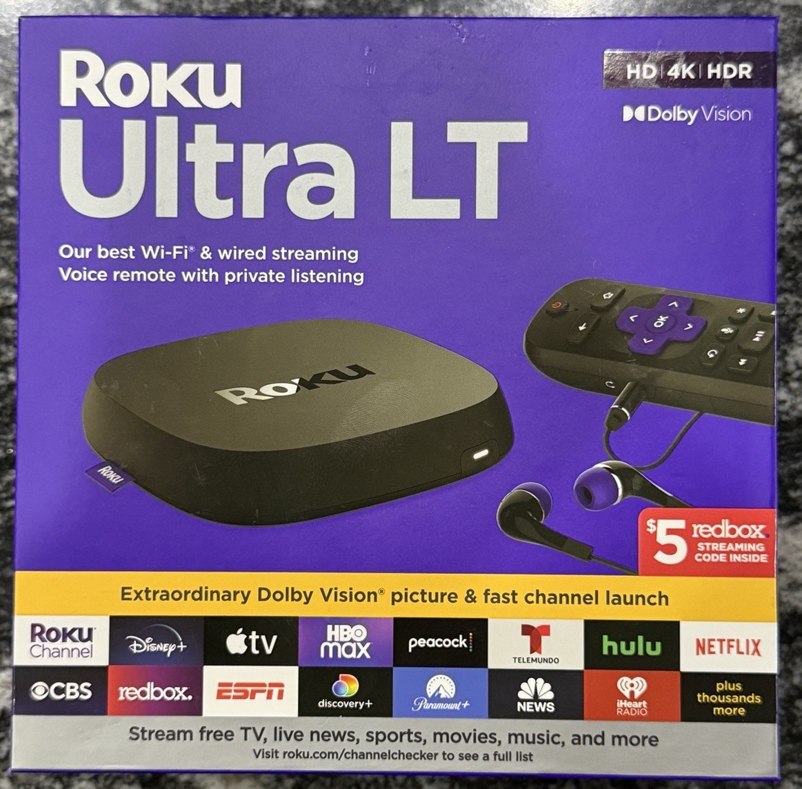 Roku Ultra LT 2021 HD Digital Streaming Device – Black – NEW SEALED