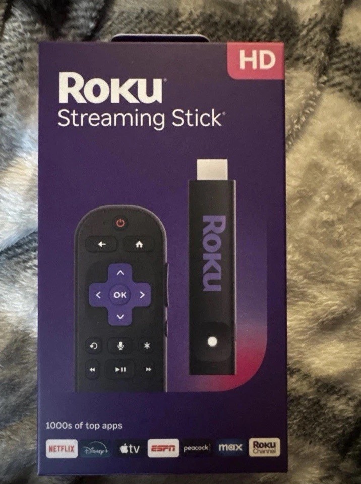 Roku Streaming Stick HD Media Player with Voice Remote – 2025 Model – New Sealed