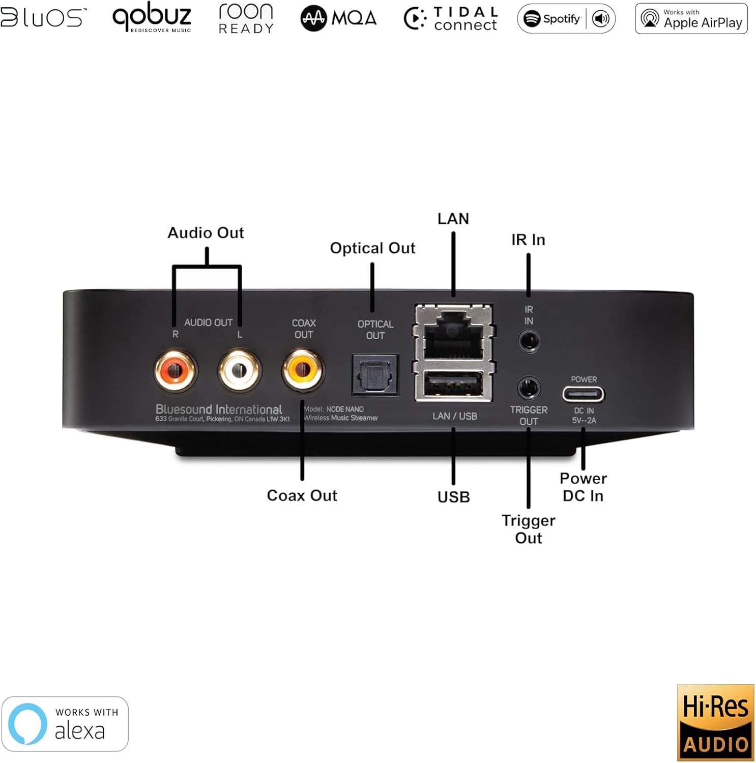 Bluesound Node Nano Wireless High Resolution Multi-Room Streamer