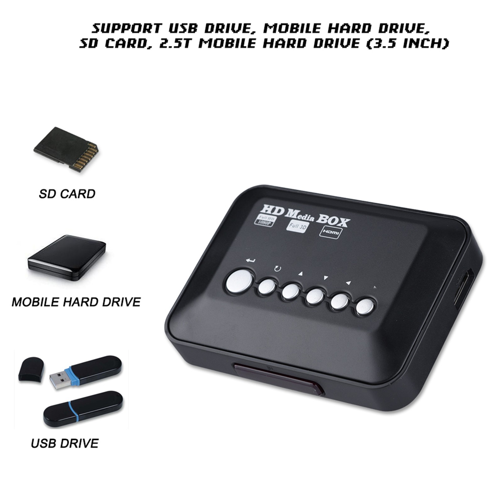 1080P HD Audio Video Media Player Box With IR Remote Control – (USS) I DWZO